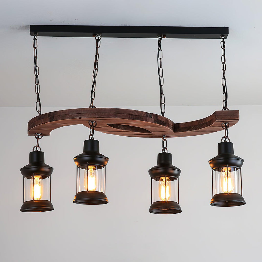 Aurora Chandelier Boat Wood Vintage