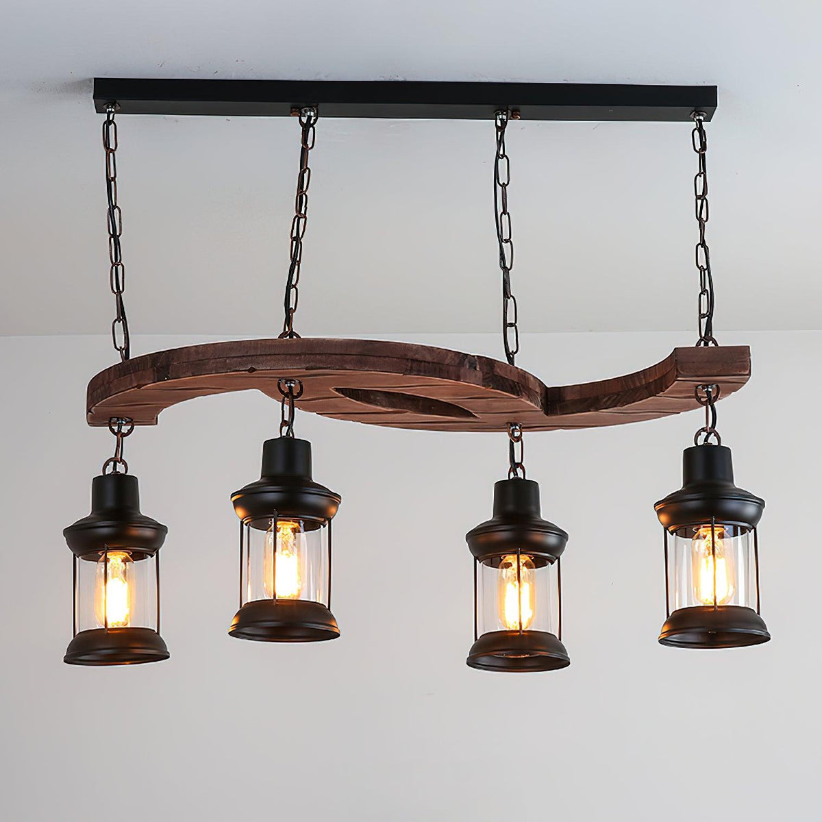 Aurora Chandelier Boat Wood Vintage