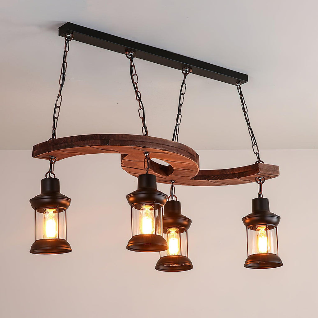 Aurora Chandelier Boat Wood Vintage