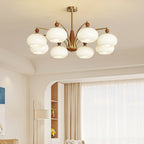 Lustra Pendant Lamp Retro Yellow Glass Brass