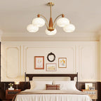 Lustra Pendant Lamp Retro Yellow Glass Brass