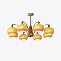 Lustra Pendant Lamp Retro Yellow Glass Brass