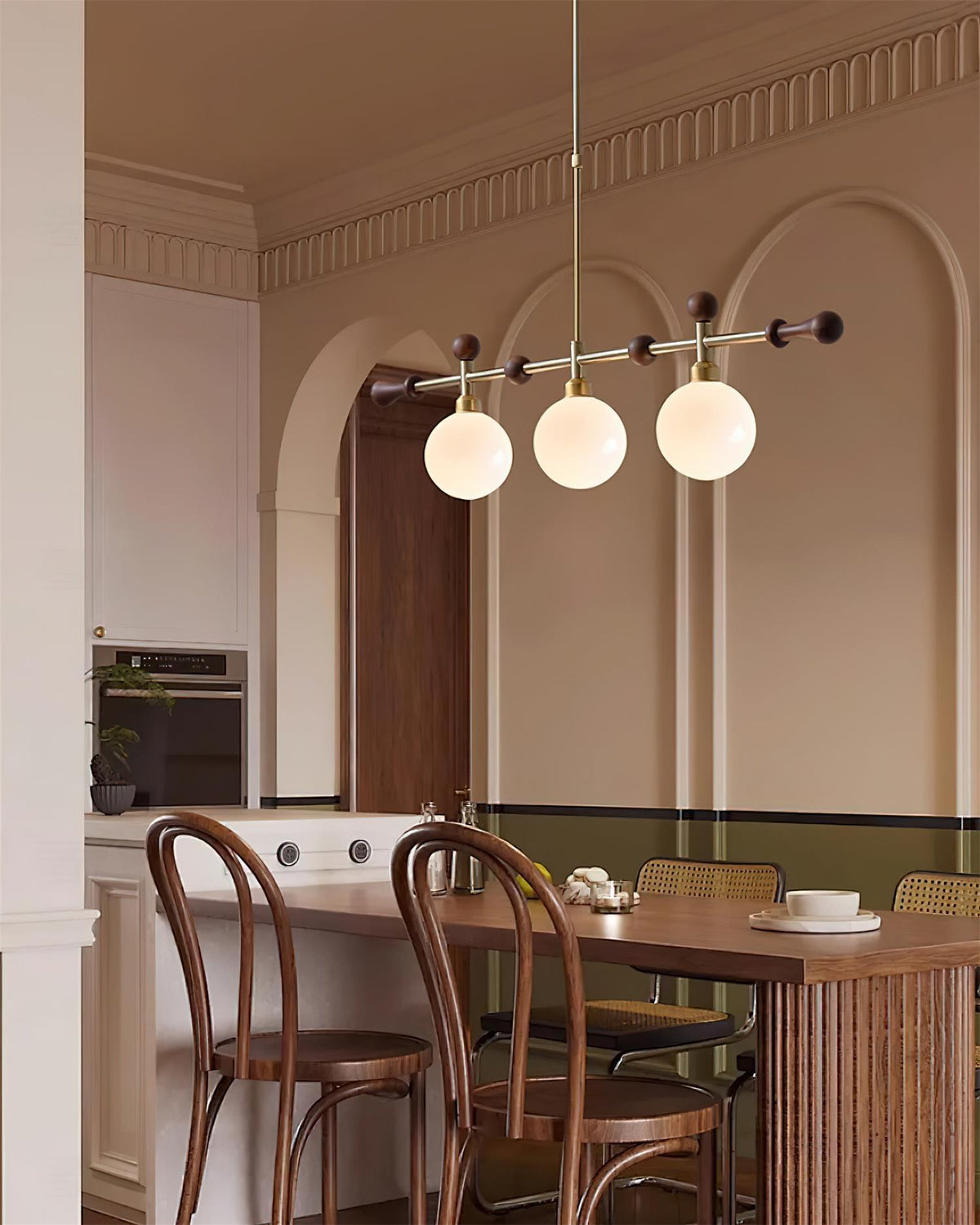 Chandelier Linear Globe LED/Incandescent for Dining Room Kitchen Island