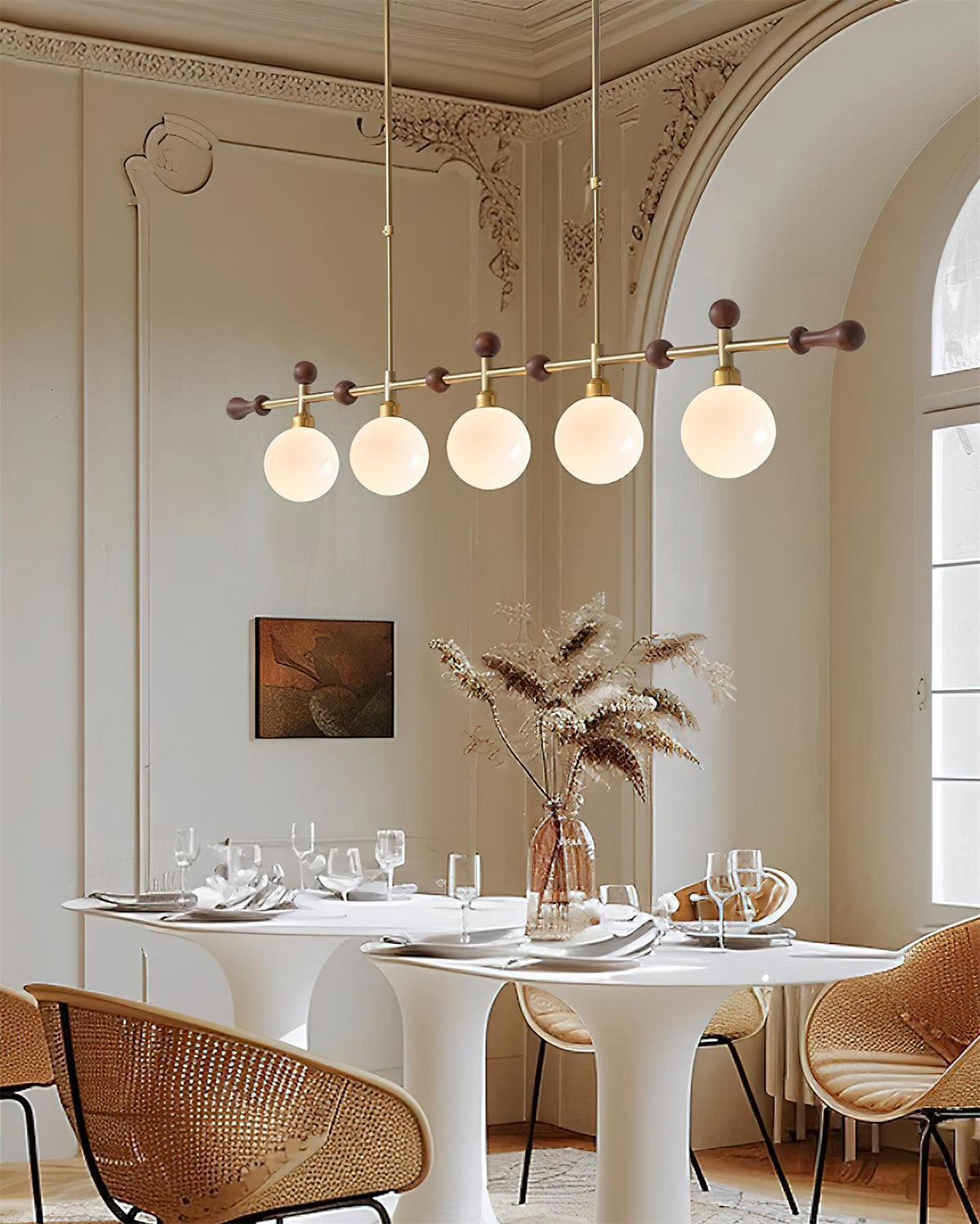 Chandelier Linear Globe LED/Incandescent for Dining Room Kitchen Island