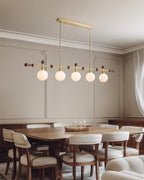 Chandelier Linear Globe LED/Incandescent for Dining Room Kitchen Island