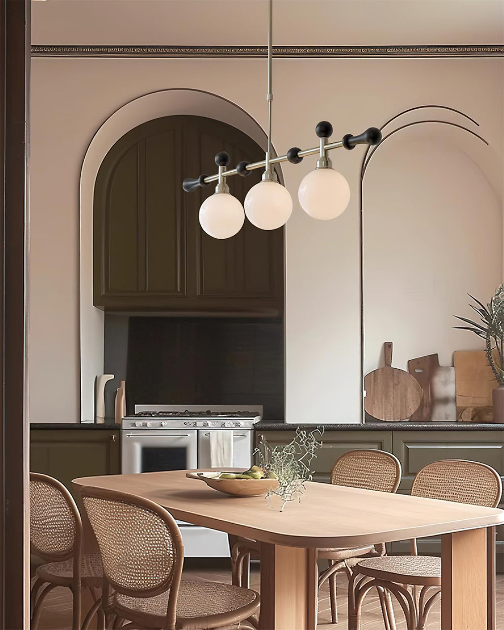 Chandelier Linear Globe LED/Incandescent for Dining Room Kitchen Island
