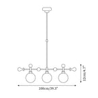 Chandelier Linear Globe LED/Incandescent for Dining Room Kitchen Island