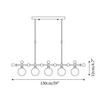 Chandelier Linear Globe LED/Incandescent for Dining Room Kitchen Island