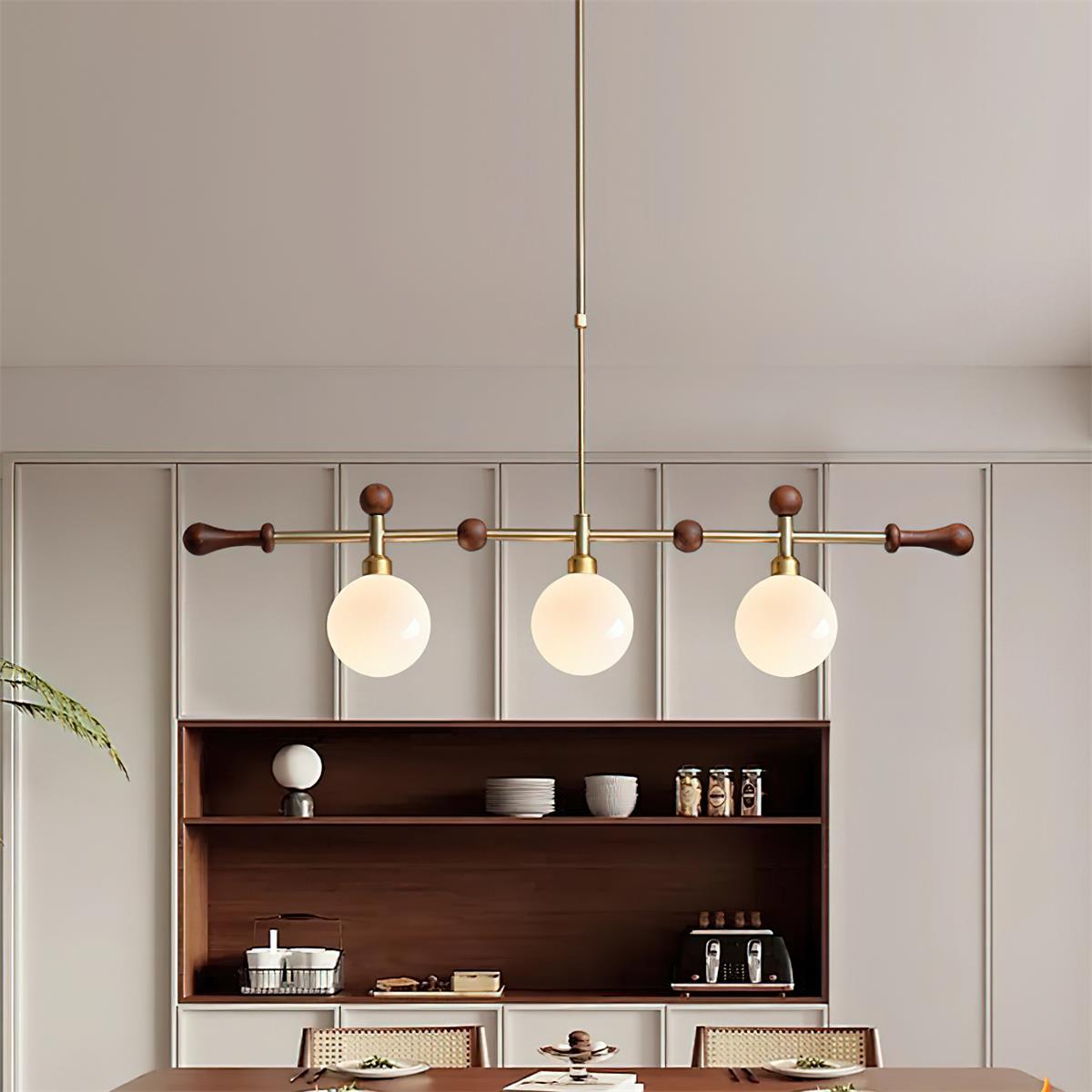 Chandelier Linear Globe LED/Incandescent for Dining Room Kitchen Island