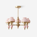 Chandelier Glass and Fixture for Dining or Living Room Vintage