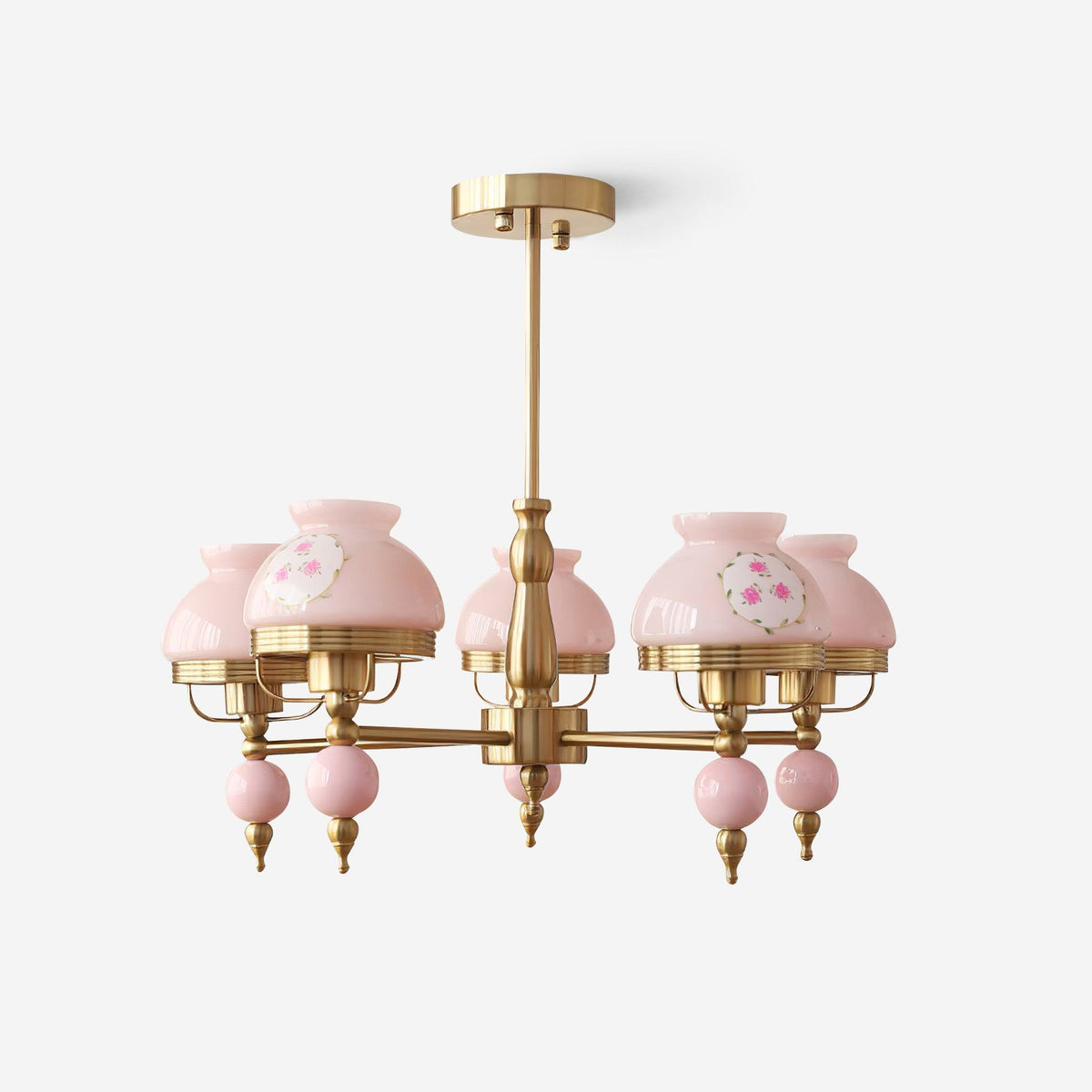 Chandelier Glass and Fixture for Dining or Living Room Vintage