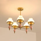 Chandelier Glass and Fixture for Dining or Living Room Vintage