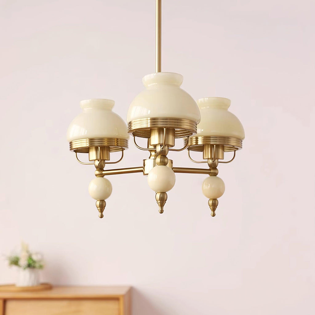 Chandelier Glass and Fixture for Dining or Living Room Vintage