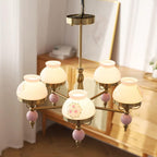 Chandelier Glass and Fixture for Dining or Living Room Vintage