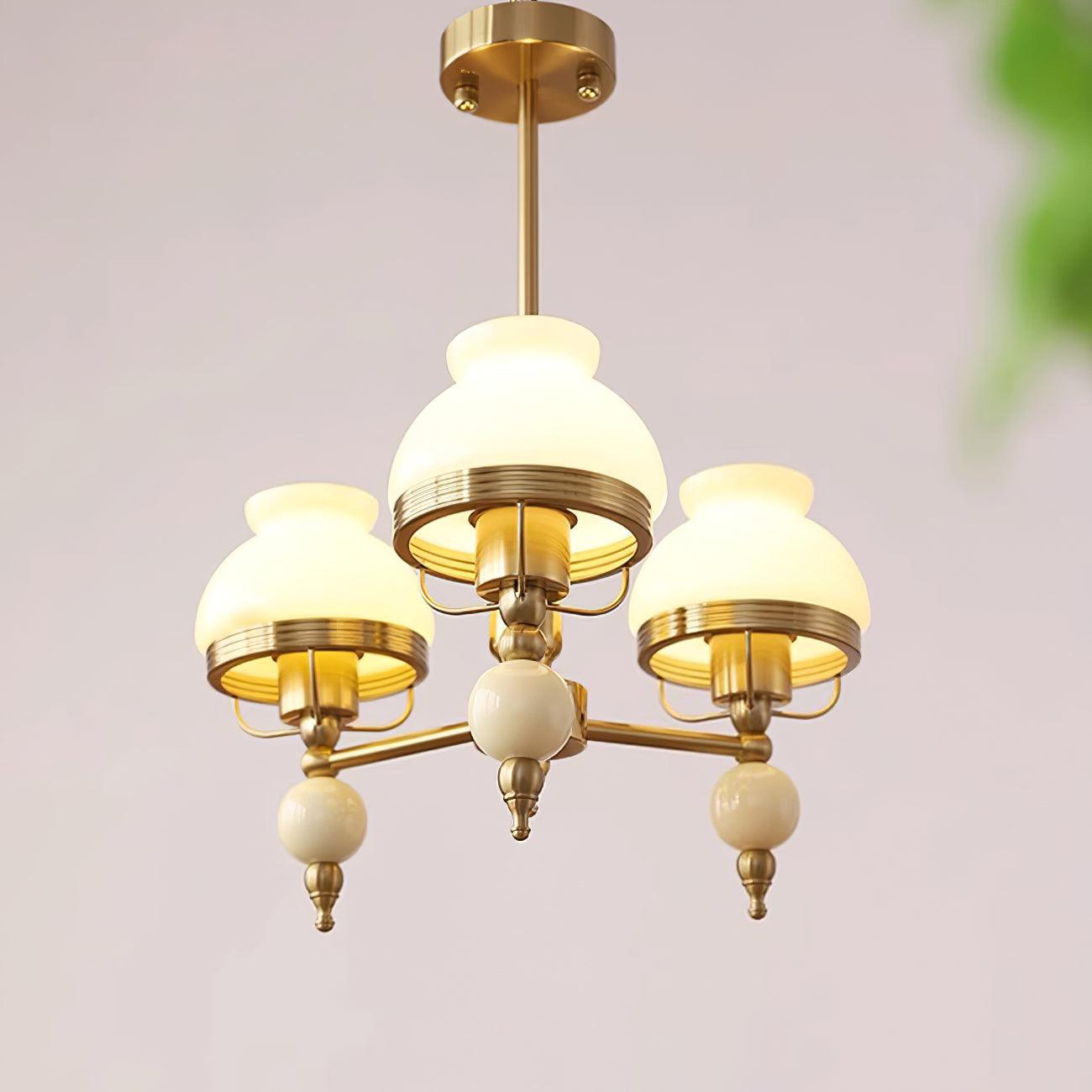 Chandelier Glass and Fixture for Dining or Living Room Vintage