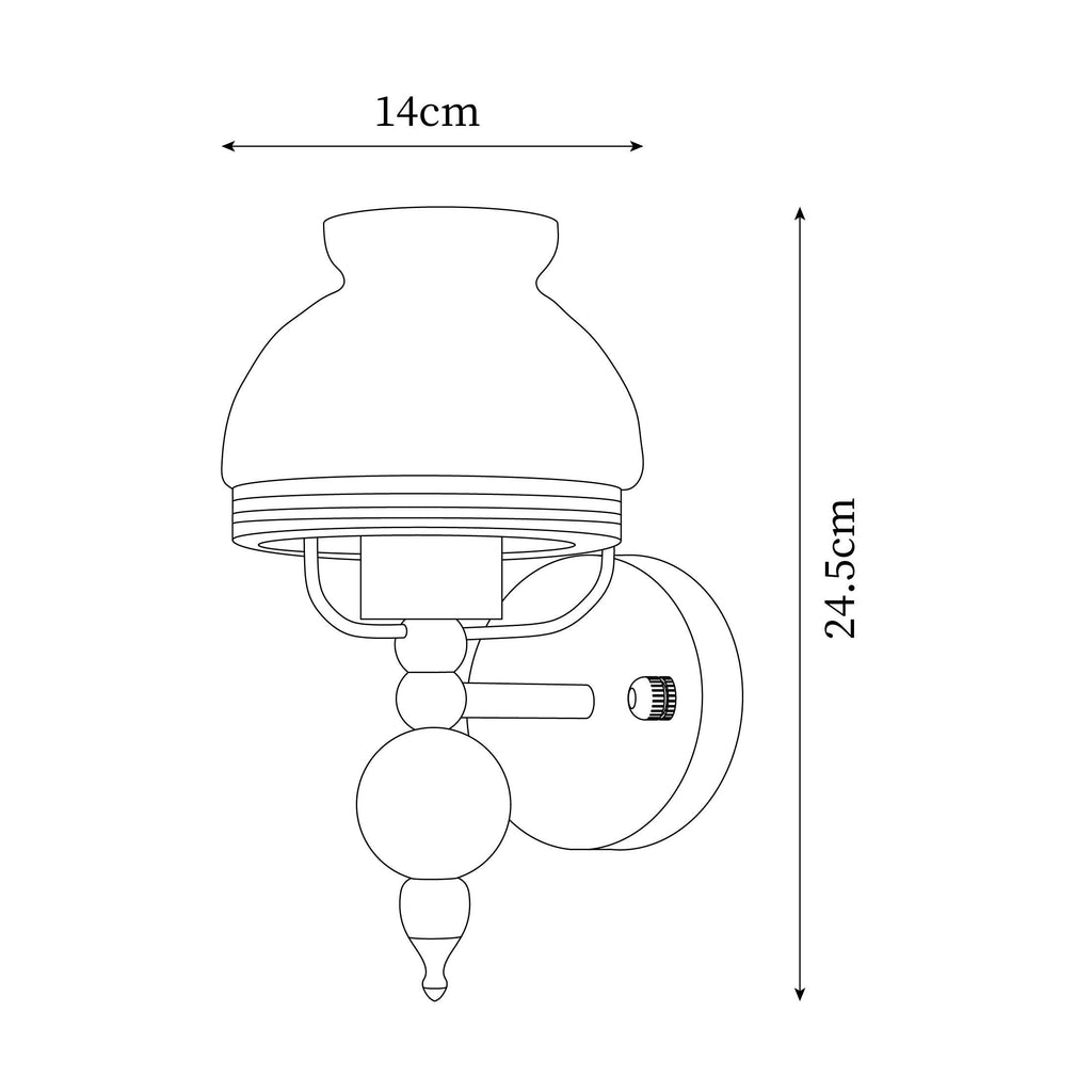 Wall Lamp Glass and Light for Bedroom or Hallway Retro