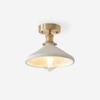 Belmont Vintage Brass & Ceramic Ceiling Light