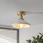 Belmont Vintage Brass & Ceramic Ceiling Light