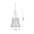 Pendant Lamp Ribbed White Ceramic with Brass Handle
