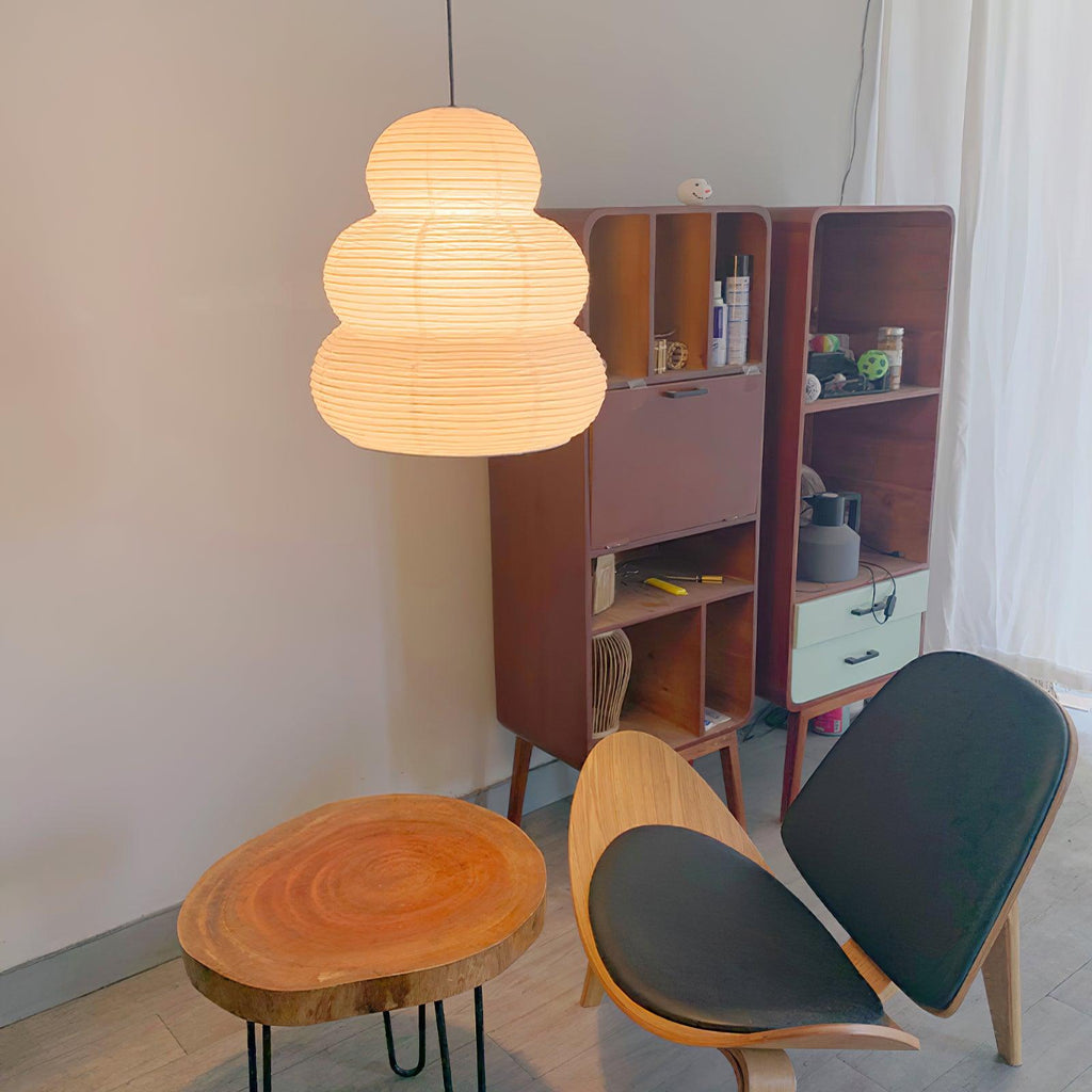 Solara Pendant Lamp Washi Paper Tiered Lantern Japanese Living Room