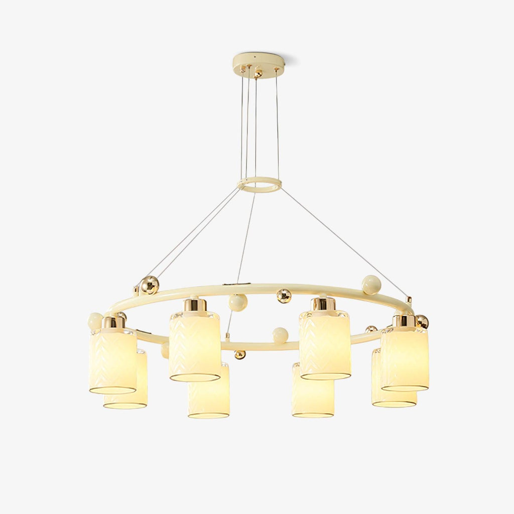 Alsile Japandi Style Glass Chandelier