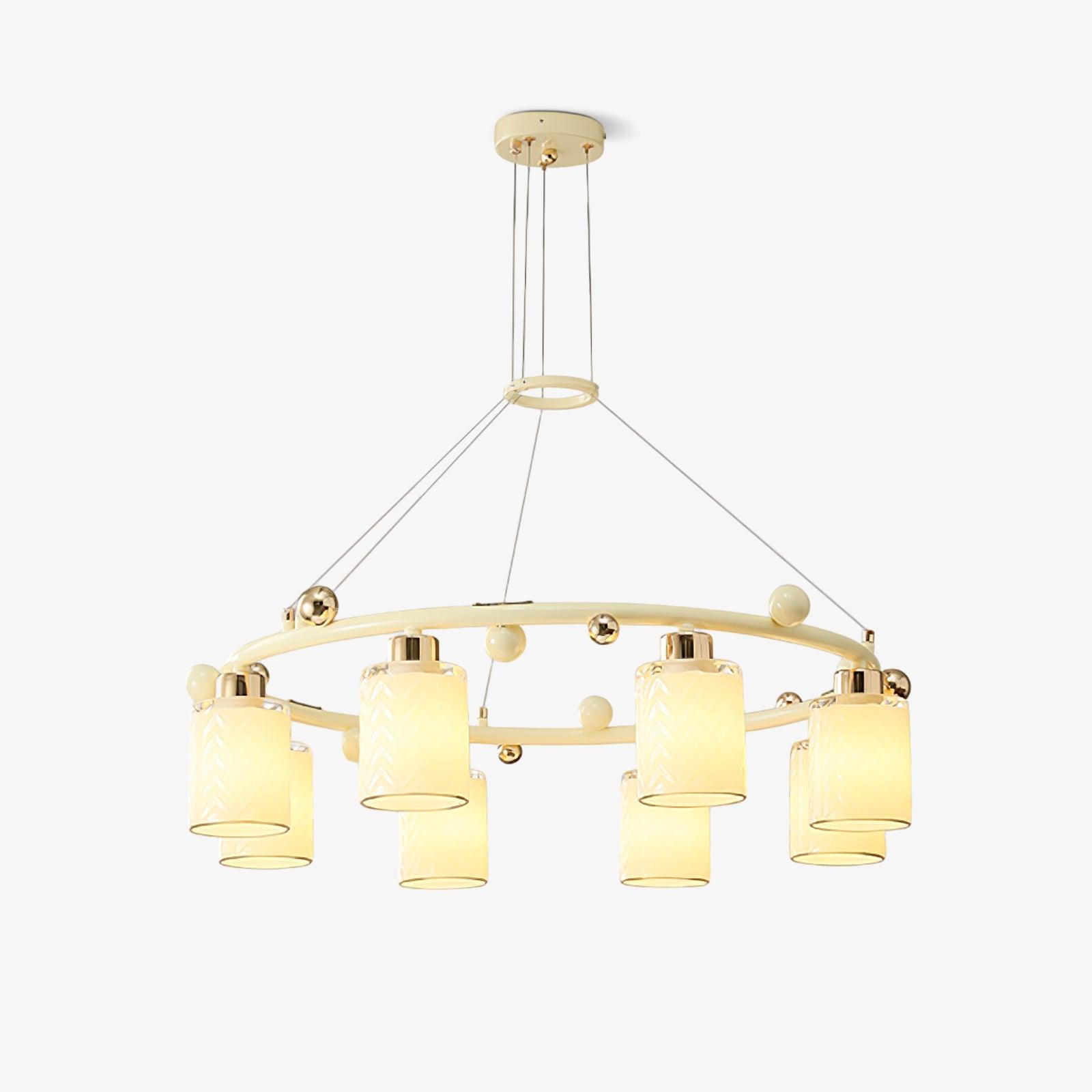 Alsile Japandi Style Glass Chandelier