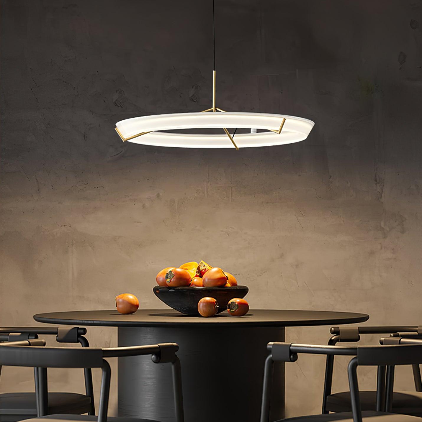 Lustra Chandelier Modern Stainless Steel Ring