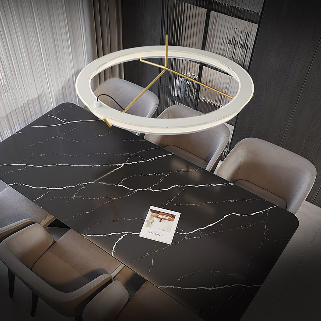 Lustra Chandelier Modern Stainless Steel Ring
