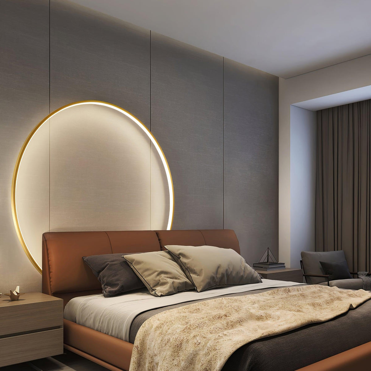 Maisie Wall Light Modern Minimalist Ring Shaped LED Brass