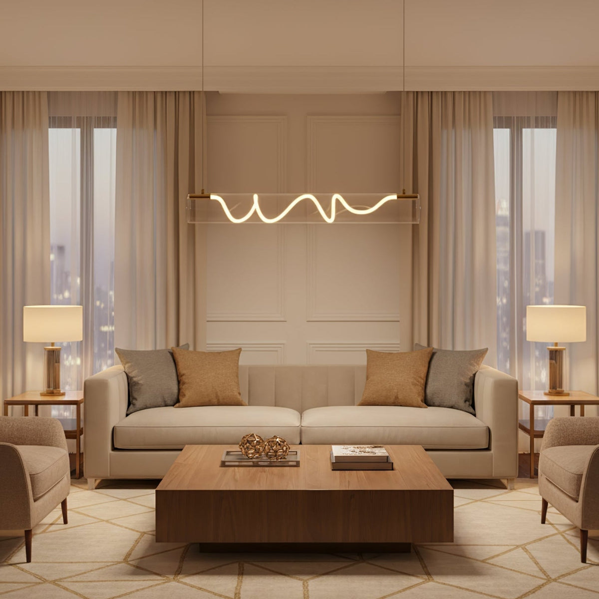 Ripple Modern Metal & Glass Pendant Light