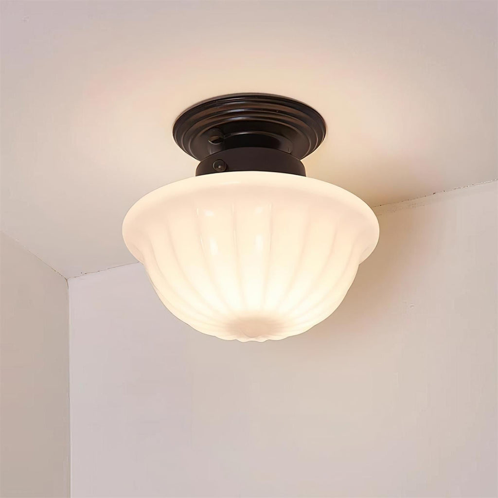 Evola Vintage Opal Glass Ceiling Light