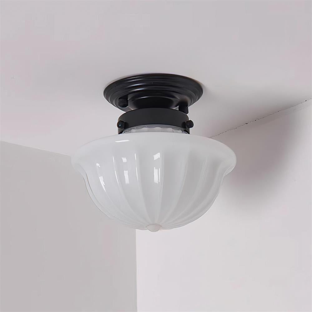 Evola Vintage Opal Glass Ceiling Light