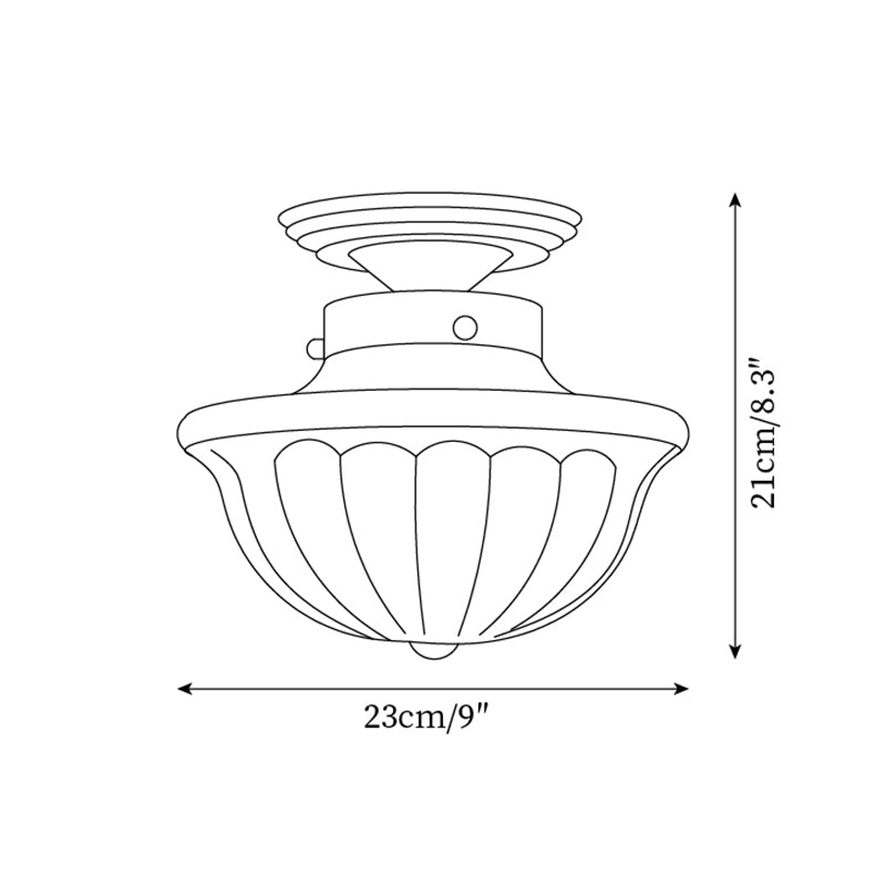 Evola Vintage Opal Glass Ceiling Light