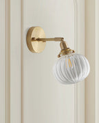 Baroque Wall Lamp Plug-In Smoke Glass Shade Brass  Industrial