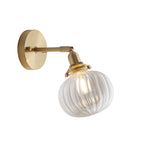 Baroque Wall Lamp Plug-In Smoke Glass Shade Brass  Industrial