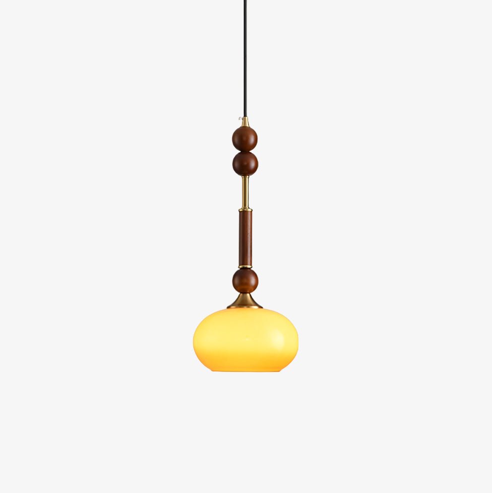 AmberGlow Vintage Wood Pendant Lamp