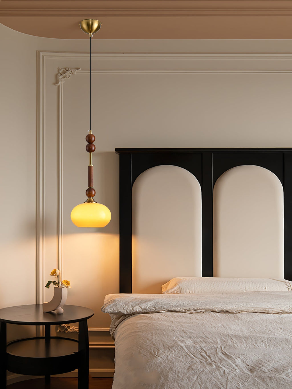 AmberGlow Vintage Wood Pendant Lamp