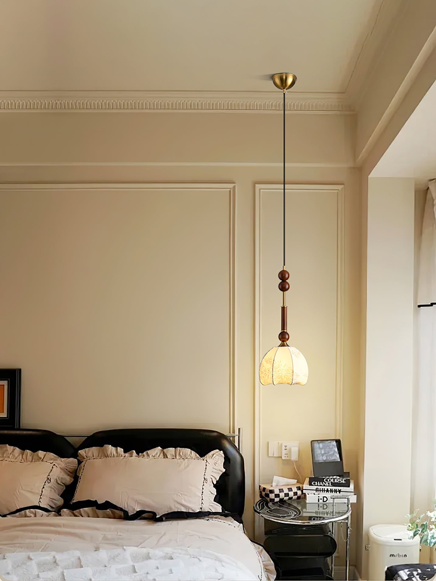 AmberGlow Vintage Wood Pendant Lamp