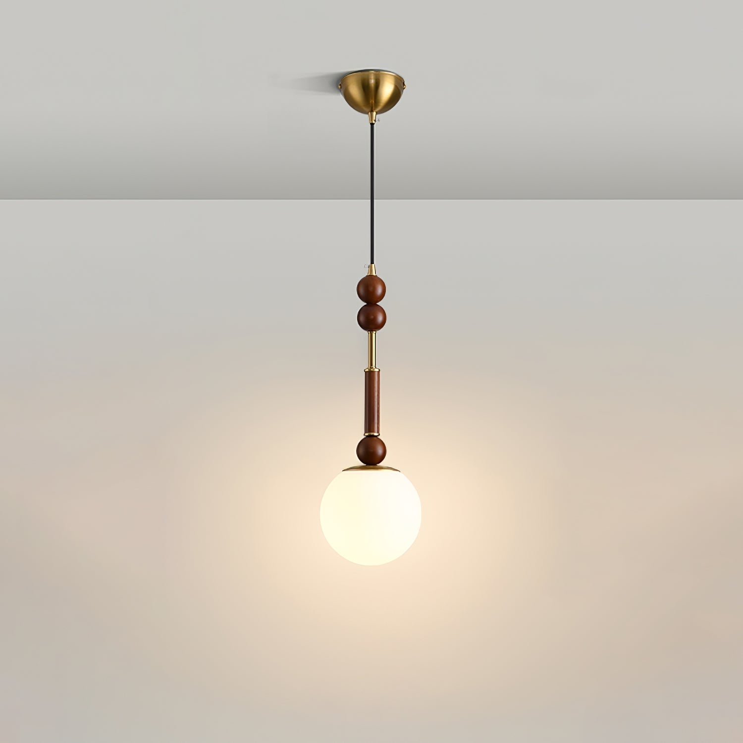 AmberGlow Vintage Wood Pendant Lamp
