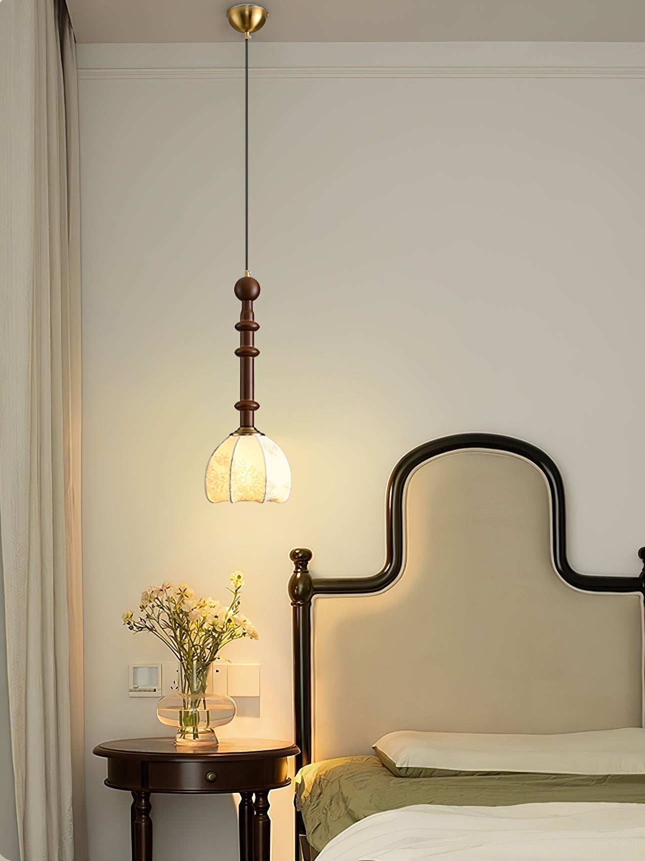 AmberGlow Vintage Wood Pendant Lamp