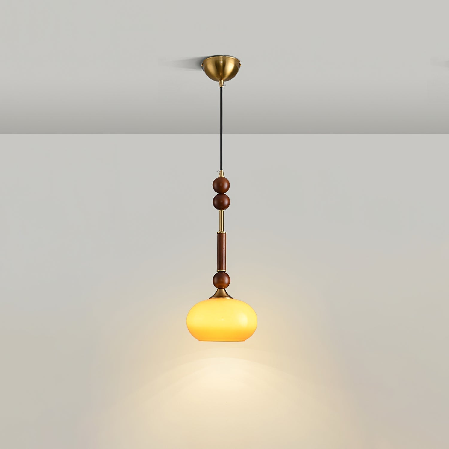 AmberGlow Vintage Wood Pendant Lamp