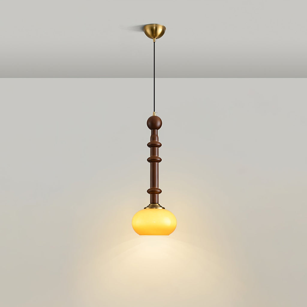 AmberGlow Vintage Wood Pendant Lamp