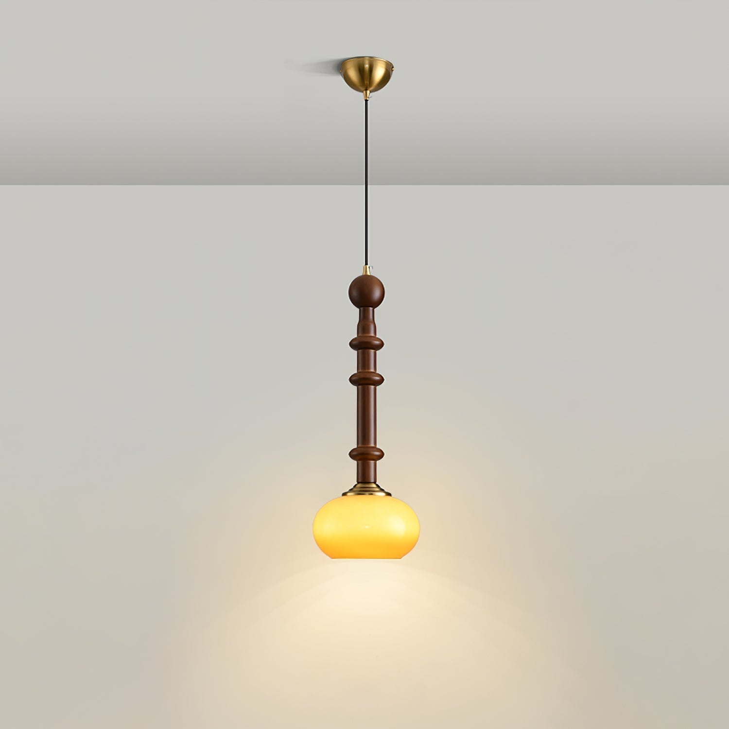 AmberGlow Vintage Wood Pendant Lamp