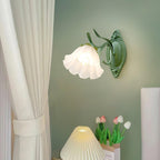 Wall Lamp Vintage Floral Glass Shade for Bedroom and Living Room
