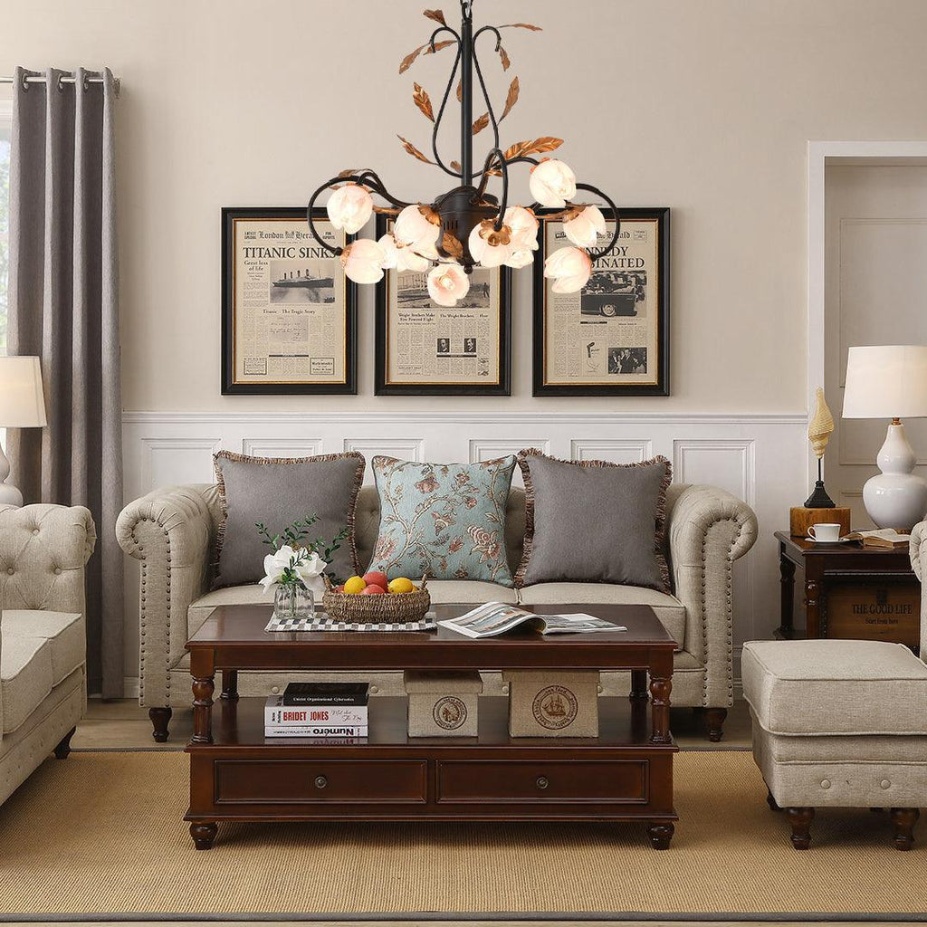 Giulia Chandelier Floral Glass Romantic Elegance