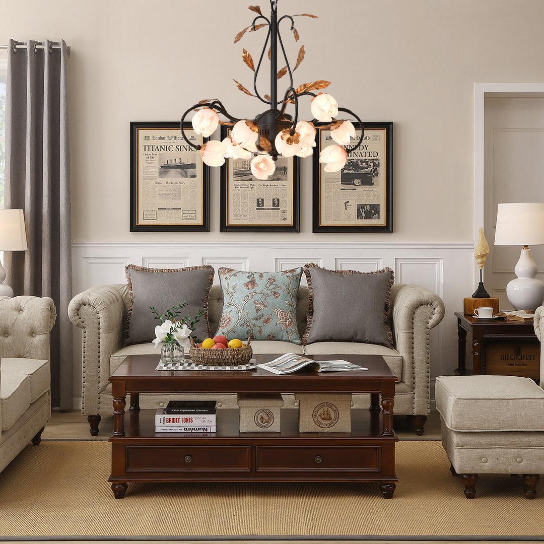 Giulia Chandelier Floral Glass Romantic Elegance