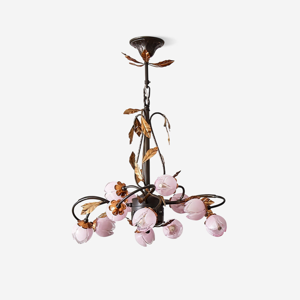 Giulia Chandelier Floral Glass Romantic Elegance