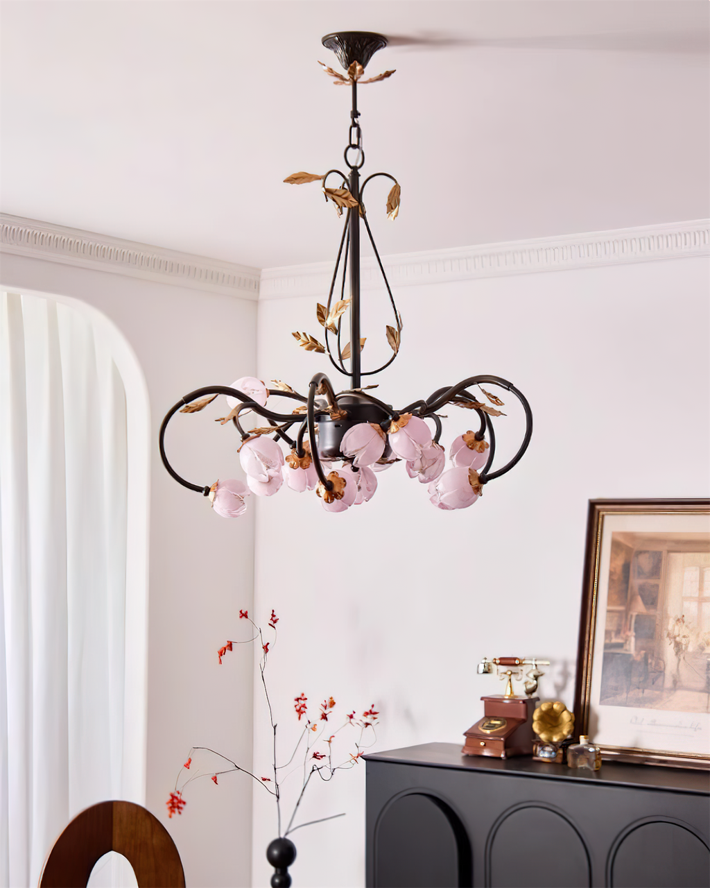 Giulia Chandelier Floral Glass Romantic Elegance