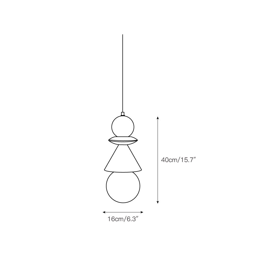 Aphais Modern Minimalist Rook Wooden Glass Pendant Lamp