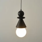 Aphais Modern Minimalist Rook Wooden Glass Pendant Lamp